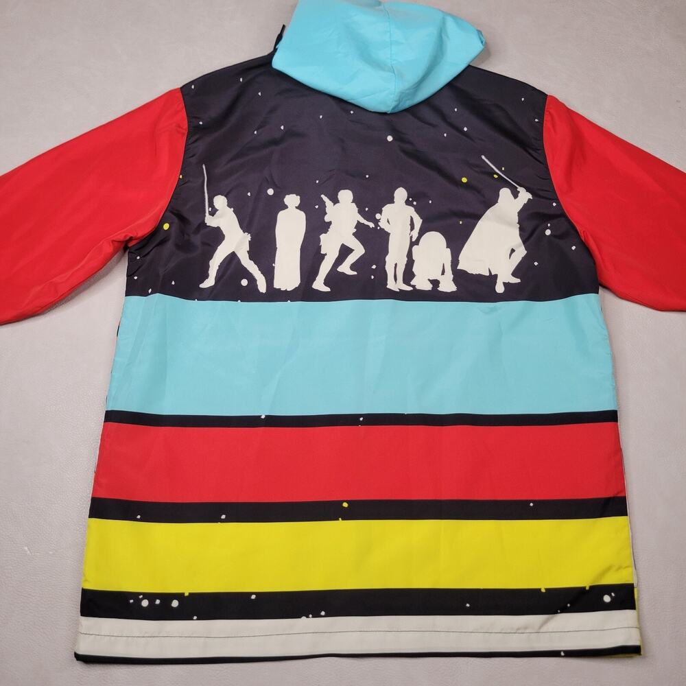 Disney Parks Star Wars Windbreaker Adult Small Retro Jacket Hooded Hoodie Zip Up